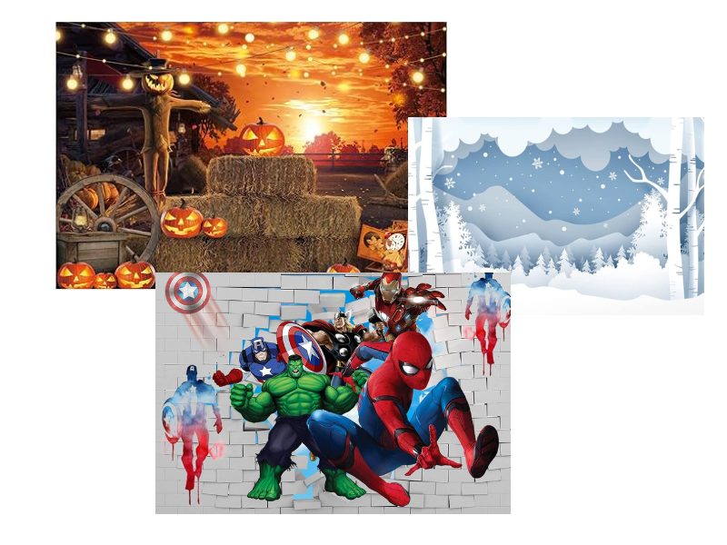 Various backdrops perfect for photo opportunities