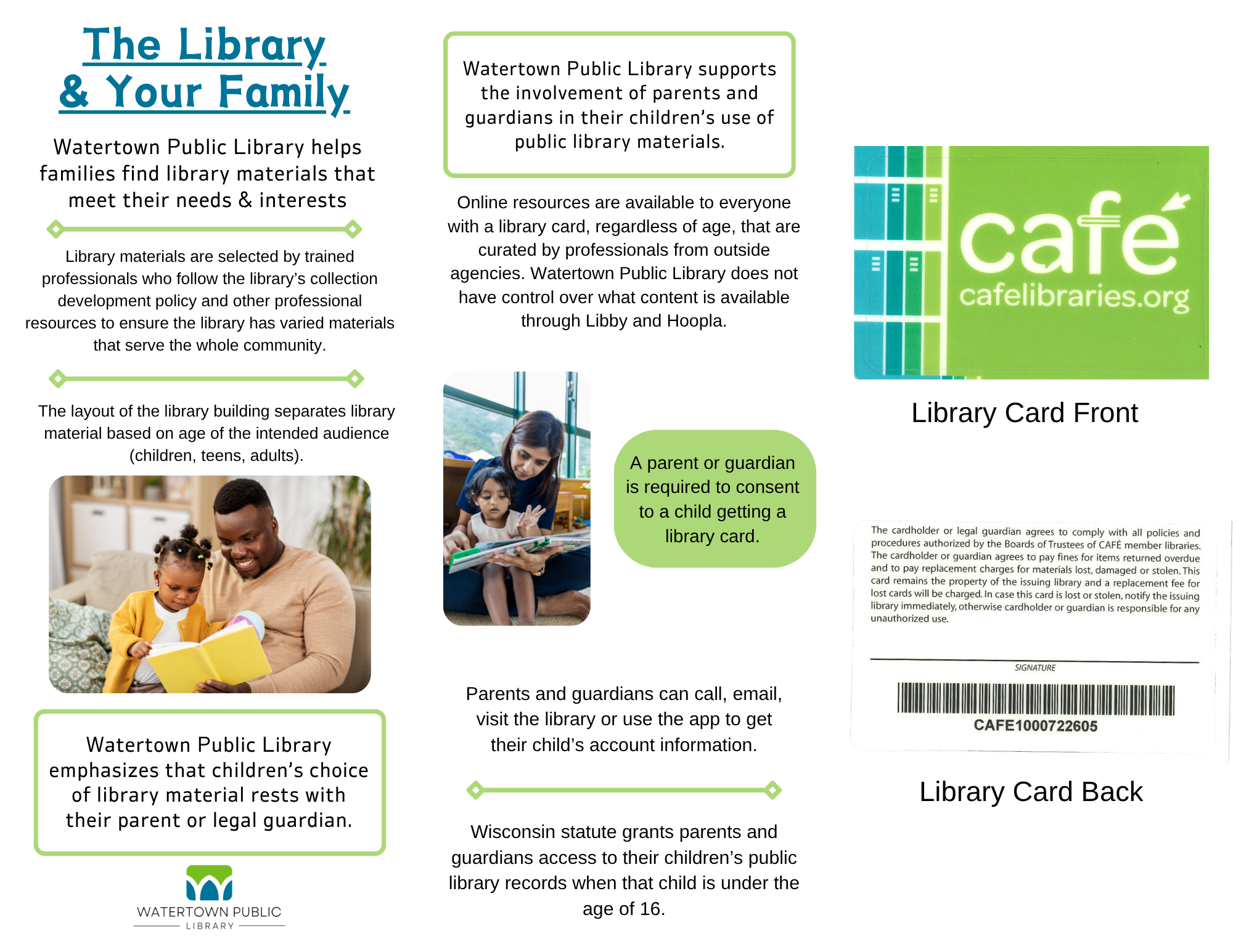 Inside page of Library and Your Family flyer