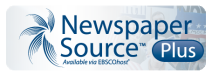 Newspaper Source Plus blue text logo