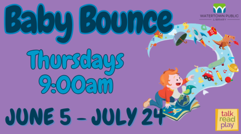 purple background, navy lettering