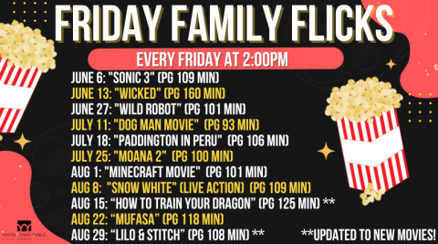 black background, white and yellow lettering