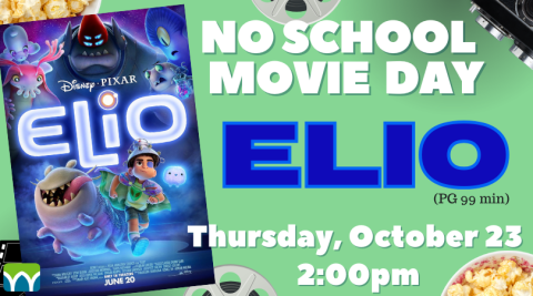 green background blue and white lettering