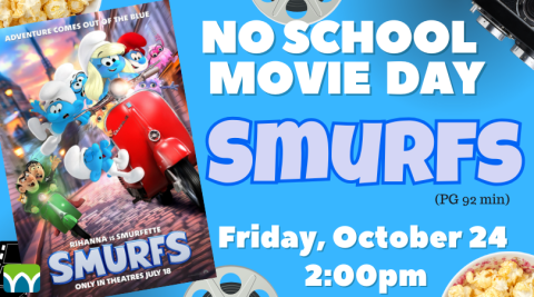 blue background white lettering