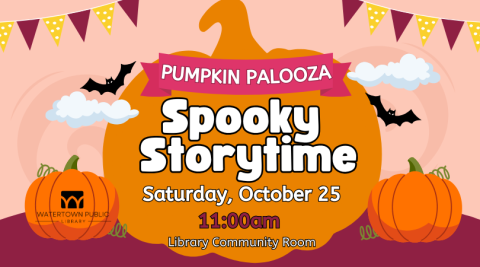 orange background, white lettering