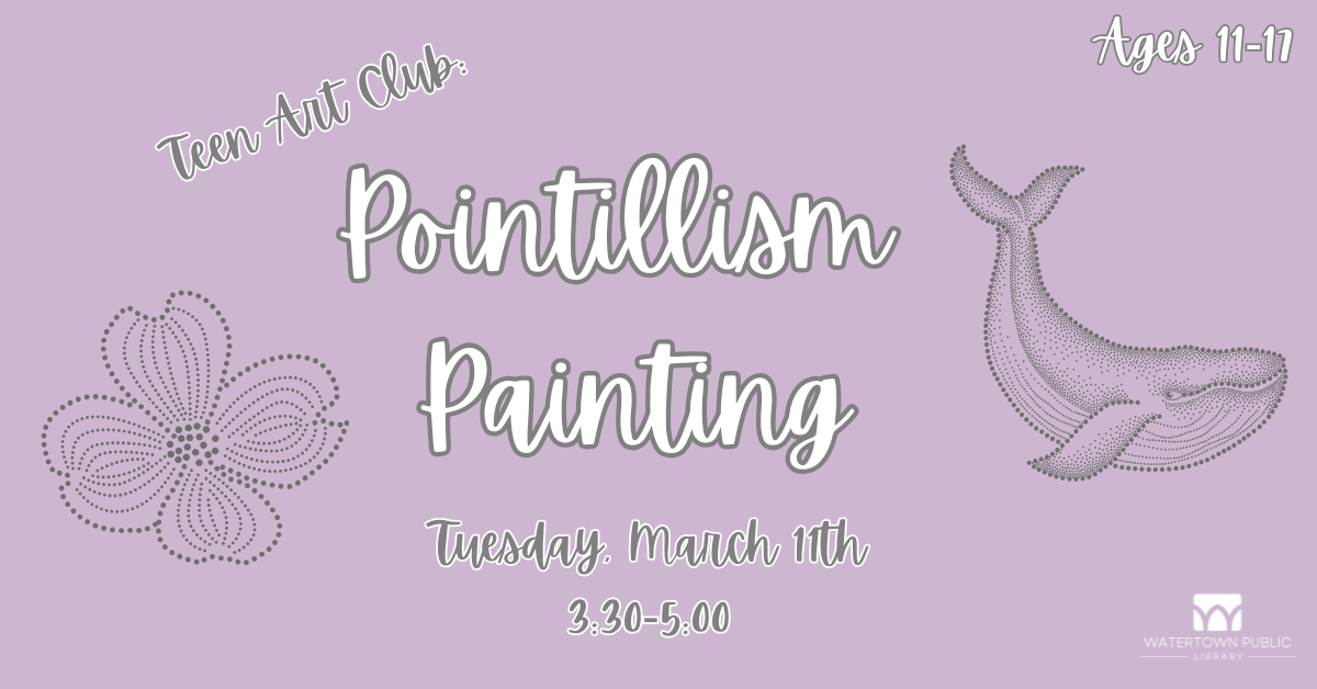 purple background with text, flower, whale, etc.