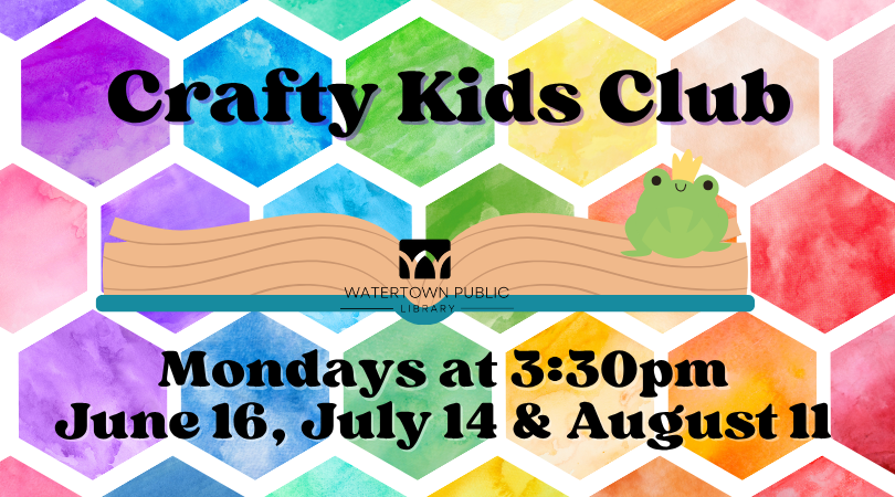 rainbow background, black lettering