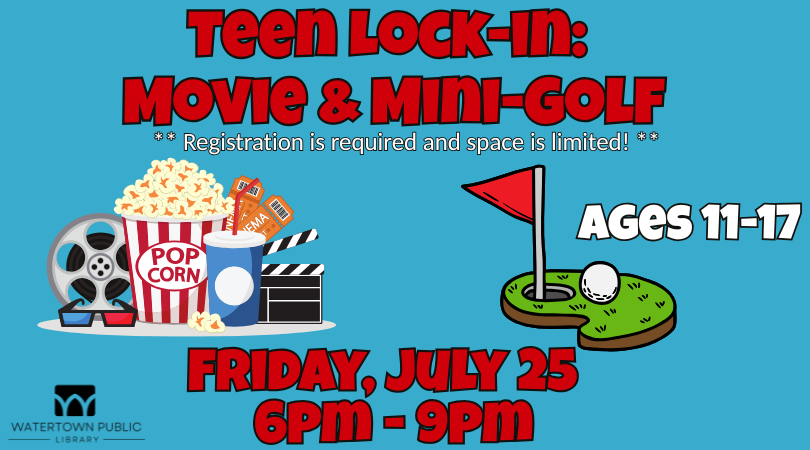 blue background, red lettering