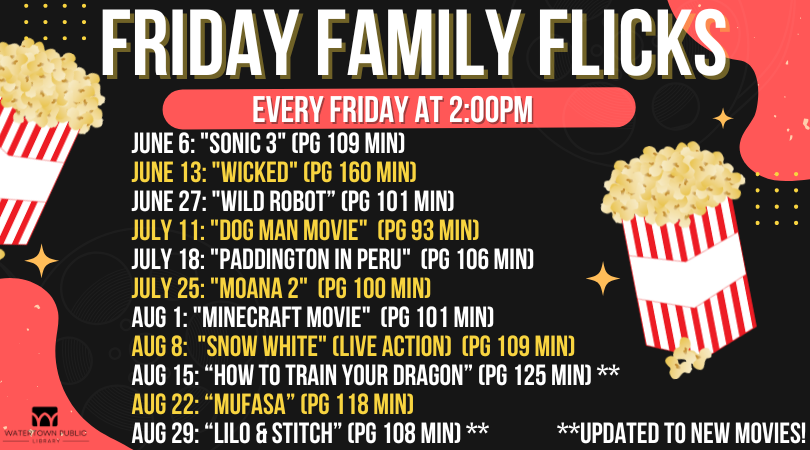 black background with white & yellow lettering