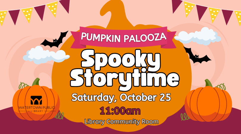 orange background, white lettering