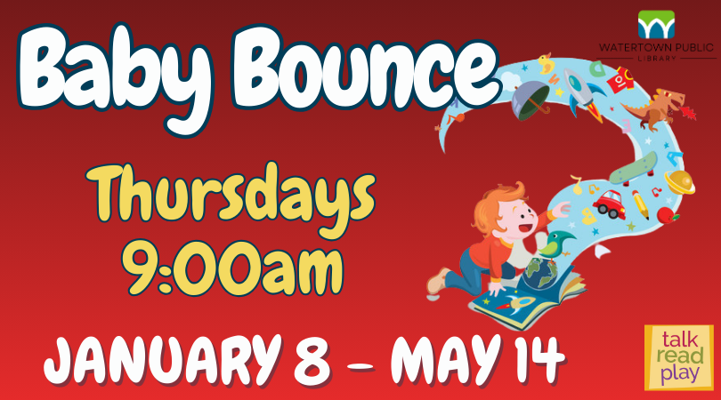 Baby Bounce with the text "Thursday 9:00am, January 8-May 14"