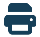 Blue icon of a printer machine